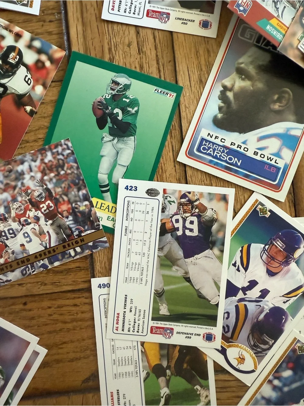 Large Lot of Football Trading Cards in Zip Bag - Multicolor